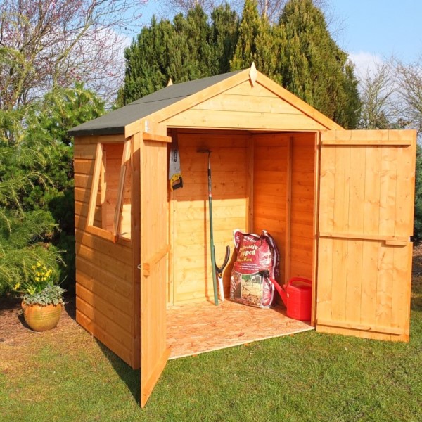 Bute 6 x 4 Double Door Shiplap Apex Shed