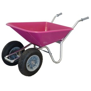 County Clipper Twin Wheel Wheelbarrow - Pink