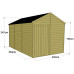 Tongue & Groove 12 x 8 Double Door Apex Shed - No Windows