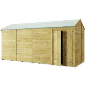 Tongue & Groove 16 x 6 Double Door Apex Shed - No Windows