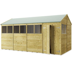 Tongue & Groove 16 x 8 Double Door Apex Shed