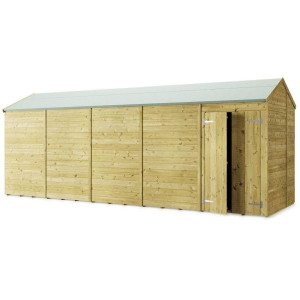 Tongue & Groove 20 x 6 Double Door Apex Shed - No Windows