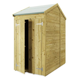 Tongue & Groove 4 x 6 Double Door Apex Shed - No Windows
