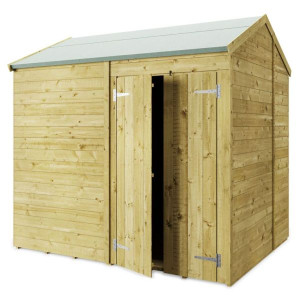 Tongue & Groove 8 x 6 Double Door Apex Shed - No Windows