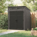 Modernist Double Door Storage Shed 6 x 5 - Peppercorn & Black