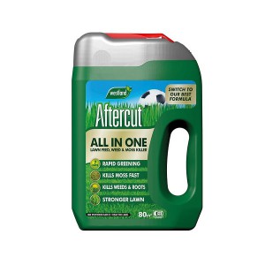 Aftercut All In One Lawn Weed Feed & Moss Killer 80m2