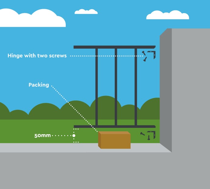 Railing installation diagram for professional fitting