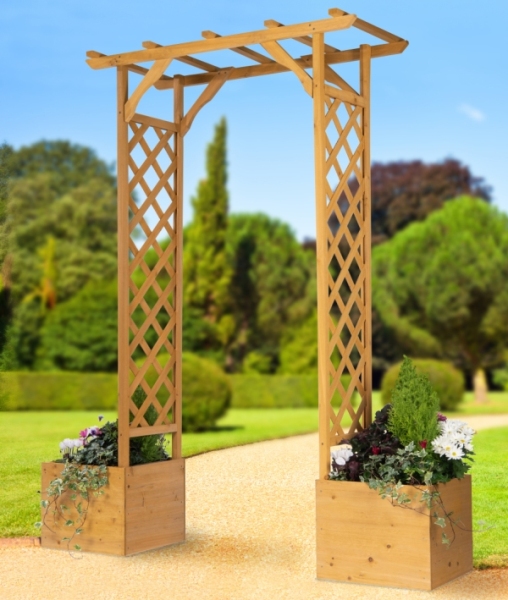 Wooden Arch with Planters