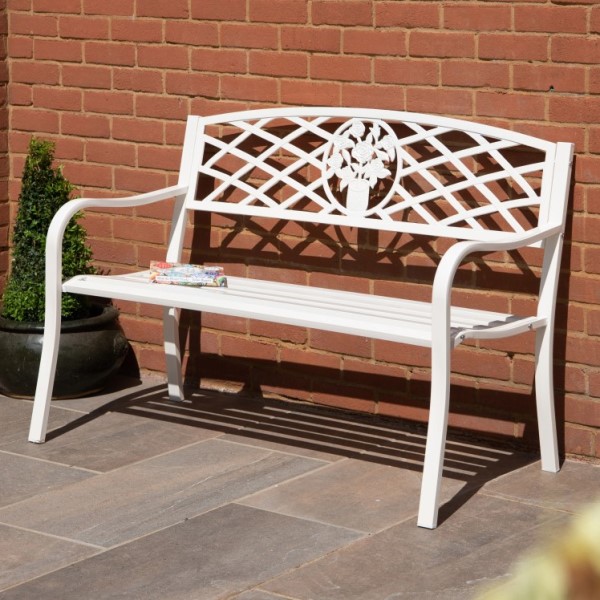 White shop garden seat