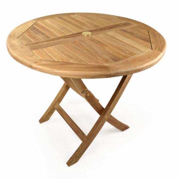 Round wooden folding shop garden table